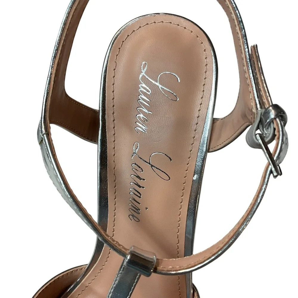 Lauren Lorraine Rhinestone Ornamented Sandal Stiletto Heeled Sandal Size 10‎ NWB